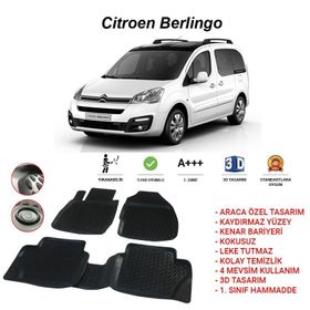Leader Citroen Berlingo 3D Siyah Havuzlu Paspas