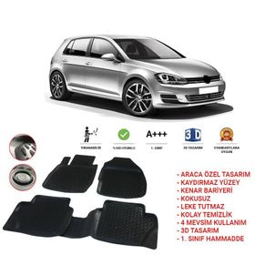 Leader Volkswagen Golf 7 Siyah 3D 2013 Sonrası Havuzlu Oto Paspas