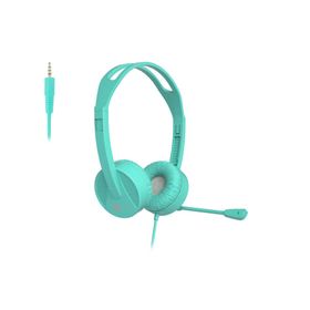 Lecoo HT106 Mikrofonlu Kablolu 3.5 mm Jacklı Turkuaz Kulak Üstü Kulaklık