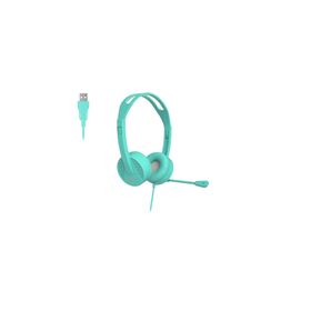 Lecoo HT106 Mikrofonlu Kablolu 3.5 mm Jacklı Turkuaz Kulak Üstü Kulaklık