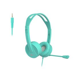 Lecoo HT106 Mikrofonlu Kablolu 3.5 mm Jacklı Turkuaz Kulak Üstü Kulaklık