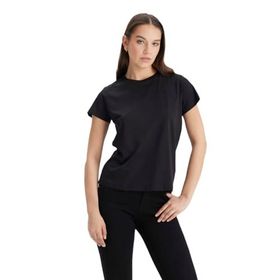 Lee Bisiklet Yaka Siyah Kadın T-Shirt