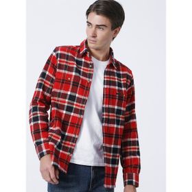 Lee Cooper 221 LCM 2410033153 Ekose Kırmızı-Lacivert Erkek Gömlek