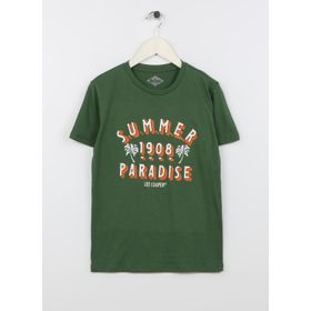 Lee Cooper 222 LCB 242020 Yeşil Baskılı Erkek Çocuk T-shirt