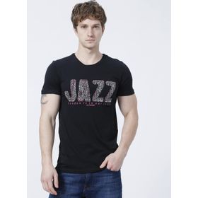 Lee Cooper 222 Lcm 242004 Jazz Slim Fit Bisiklet Yaka Baskılı Siyah Erkek T-shirt