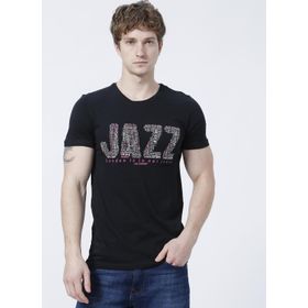 Lee Cooper 222 Lcm 242004 Jazz Slim Fit Bisiklet Yaka Baskılı Siyah Erkek T-shirt