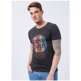 Lee Cooper 222 Lcm 242005 Gameover Bisiklet Yaka Slim Fit Baskılı Antrasit Erkek T-shirt