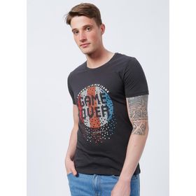 Lee Cooper 222 Lcm 242005 Gameover Bisiklet Yaka Slim Fit Baskılı Antrasit Erkek T-shirt