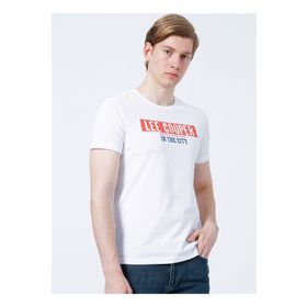 Lee Cooper 222 LCM 242023 Beyaz Erkek T-Shirt