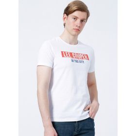 Lee Cooper 222 LCM 242023 Beyaz Erkek T-Shirt