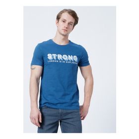 Lee Cooper 222 Lcm 242029 Storing Petrol Bisiklet Yaka Slim Fit Baskılı Erkek T-shirt