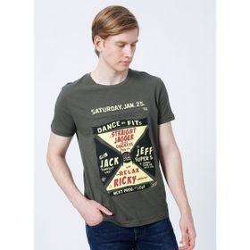 Lee Cooper 222 Lcm 242030 Kenway Bisiklet Yaka Slim Fit Baskılı Haki Erkek T-shirt