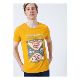 Lee Cooper 222 Lcm 242030 Kenway Bisiklet Yaka Slim Fit Baskılı Hardal Erkek T-shirt