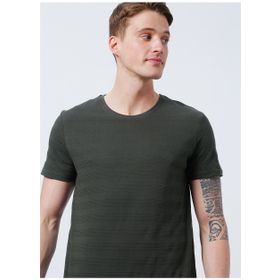 Lee Cooper 222 Lcm 242053 Baines Bisiklet Yaka Slim Fit Düz Haki Erkek T-shirt