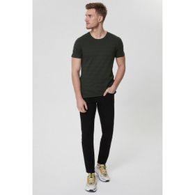 Lee Cooper 222 Lcm 242053 Baines Bisiklet Yaka Slim Fit Düz Haki Erkek T-shirt