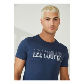 Lee Cooper 222 LCM 242079 HUGE K. INDIGO O Yaka Koyu İndigo Erkek T-Shirt
