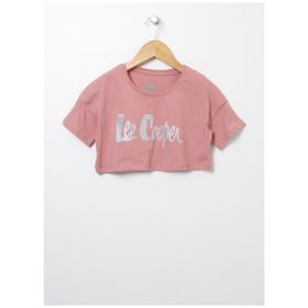 Lee Cooper 222LCG242006 Baskılı Koyu Somon Kız Çocuk T-shirt