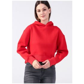 Lee Cooper 231 LCF 241002 FIONA Kapüşon Yaka Düz Kırmızı Kadın Sweatshirt