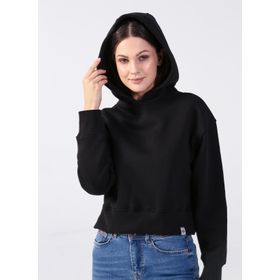 Lee Cooper 231 LCF 241002 FIONA SIYAH Kapüşon Yaka Düz Siyah Kadın Sweatshirt