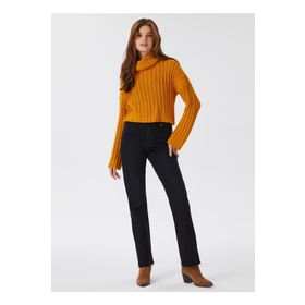 Lee Cooper 231 LCF 241011 Dik Yaka Örgü Hardal Kadın Kazak