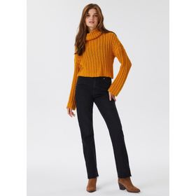 Lee Cooper 231 LCF 241011 Dik Yaka Örgü Hardal Kadın Kazak
