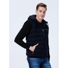 Lee Cooper 231 LCM 235001 Lacivert Kapüşon Yaka Erkek Düz Şişme Yelek