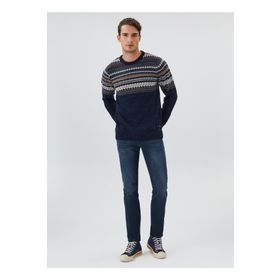 Lee Cooper 231 LCM 241003 O Yaka Jakarlı Lacivert Erkek Kazak