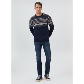 Lee Cooper 231 LCM 241003 O Yaka Jakarlı Lacivert Erkek Kazak