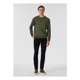 Lee Cooper 231 LCM 241020 TESS Kapüşonlu Regular Fit Baskılı Haki Şardonlu Erkek Sweatshirt