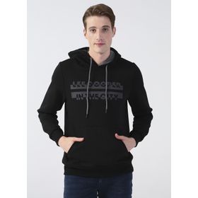 Lee Cooper 231 LCM 241020 Tess Kapüşonlu Regular Fit Baskılı Siyah Şardonlu Erkek Sweatshirt
