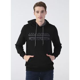 Lee Cooper 231 LCM 241020 Tess Kapüşonlu Regular Fit Baskılı Siyah Şardonlu Erkek Sweatshirt