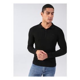Lee Cooper 231 LCM 242002 TYLENS Polo Yaka Düz Siyah Erkek T-shirt