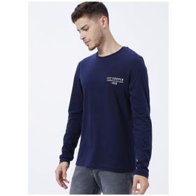 Lee Cooper 231 LCM 242006 RENZO O Yaka Baskılı Lacivert Erkek T-shirt