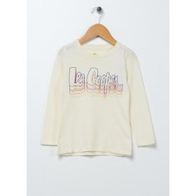 Lee Cooper 231LCG242001 Baskılı Ekru Kız Çocuk T-shirt
