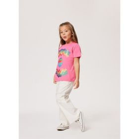 Lee Cooper 232 LCG 242003 Baskılı Koyu Pembe Kız Çocuk T-shirt