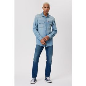 Lee Cooper 232 LCM 141003 Fitted Mavi Erkek Denim Gömlek