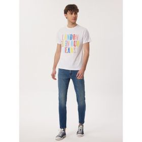 Lee Cooper 232 LCM 242003 FERGUS Bisiklet Yaka Beyaz Erkek T-shirt