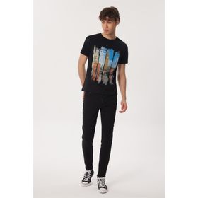 Lee Cooper 232 LCM 242005 LITTLE Bisiklet Yaka Siyah Erkek T-shirt