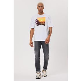 Lee Cooper 232 LCM 242006 LEO Bisiklet Yaka Beyaz Erkek T-shirt
