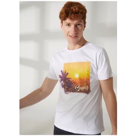 Lee Cooper 232 LCM 242006 LEO Bisiklet Yaka Beyaz Erkek T-shirt