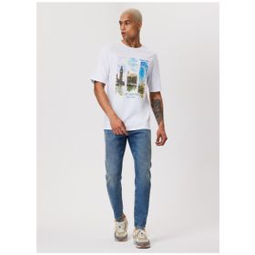 Lee Cooper 232 LCM 242007 SOHO Bisiklet Yaka Beyaz Erkek T-shirt