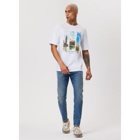 Lee Cooper 232 LCM 242007 SOHO Bisiklet Yaka Beyaz Erkek T-shirt
