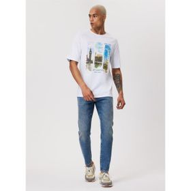 Lee Cooper 232 LCM 242007 SOHO Bisiklet Yaka Beyaz Erkek T-shirt