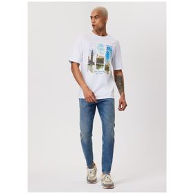 Lee Cooper 232 LCM 242007 SOHO Bisiklet Yaka Beyaz Erkek T-shirt