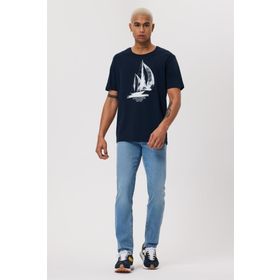 Lee Cooper 232 LCM 242015 GAWAIN Bisiklet Yaka Lacivert Erkek T-shirt