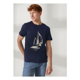 Lee Cooper 232 LCM 242015 GAWAIN Bisiklet Yaka Lacivert Erkek T-shirt