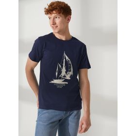 Lee Cooper 232 LCM 242015 GAWAIN Bisiklet Yaka Lacivert Erkek T-shirt