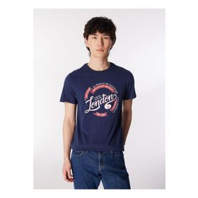 Lee Cooper 232 LCM 242021 Lacivert Alista Bisiklet Yaka Erkek T-shirt
