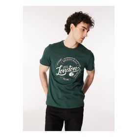 Lee Cooper 232 LCM 242021 Yeşil Alista Bisiklet Yaka Erkek T-shirt