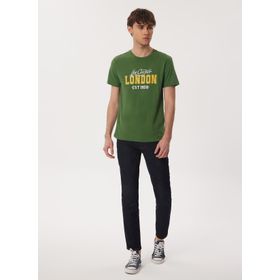 Lee Cooper 232 LCM 242022 COLLAGE Bisiklet Yaka Yeşil Erkek T-shirt